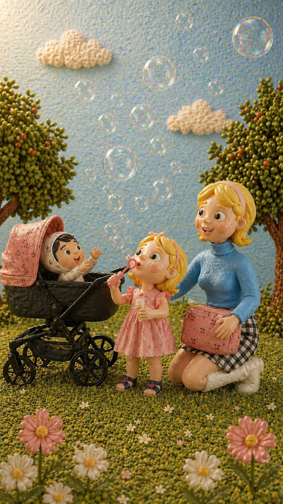 Child blowing bubbles